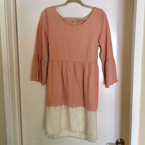 Anthropologie coral/white bohemian style dress